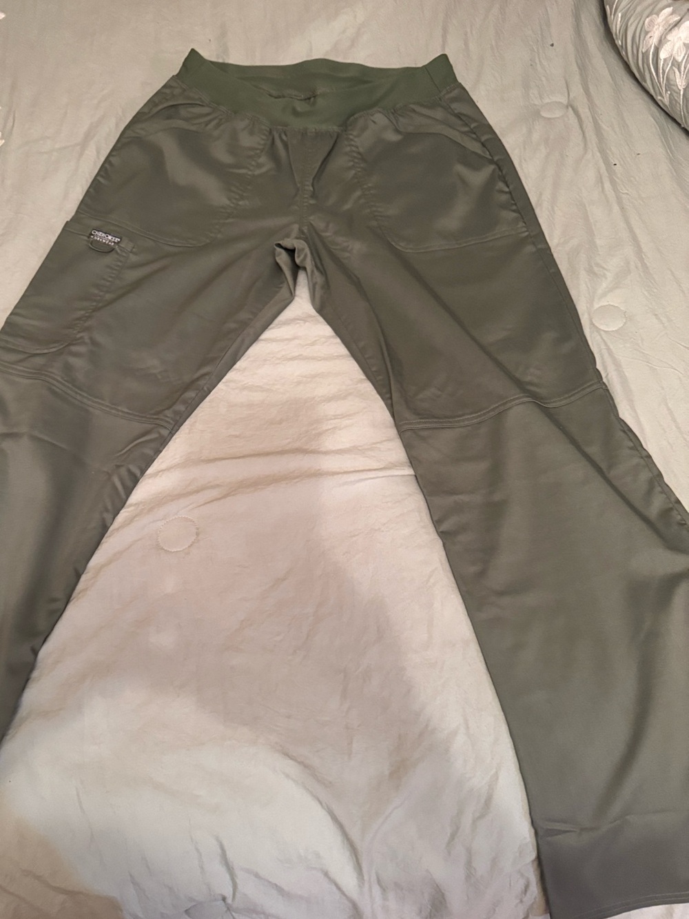 Cherokee workwear Olive Green Stretch Pull-On scrubs